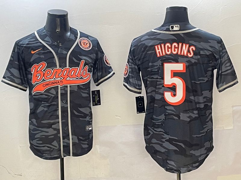 Men Cincinnati Bengals #5 Hiccins Camo Joint Name 2025 Nike Limited NFL Jersey style 6